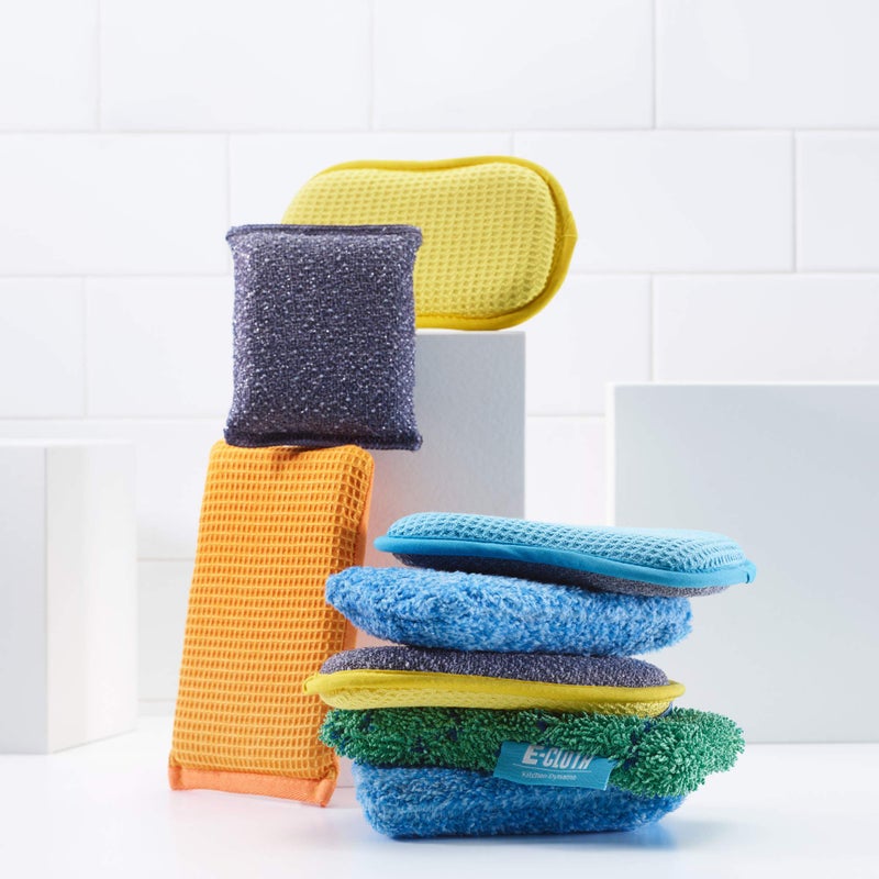 E-Cloth Kitchen Dynamo, Premium Microfiber Non-Scratch Kitchen Dish Scrubber Sponge, Ideal for Dish, Sink and Countertop Cleaning, 100 Wash Guarantee, Blue, 2 Pack - Image 5